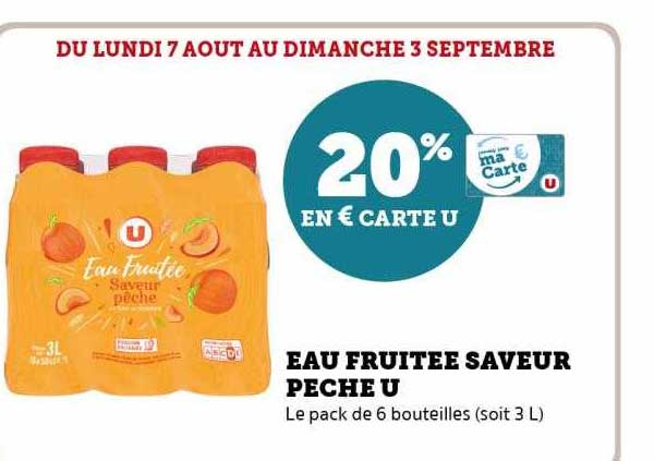 Eau Fruitée Saveur Pêche U