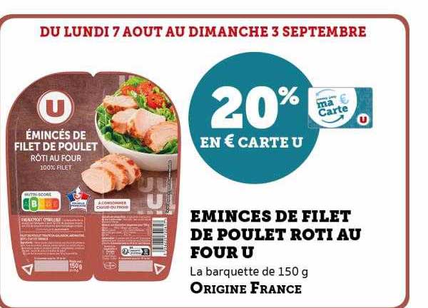 émincés De Filet De Poulet Rôti Au Four U