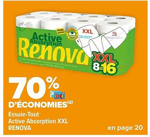 essuie-tout active absorption xxl renova