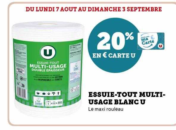 essuie-tout multi-usage blanc u