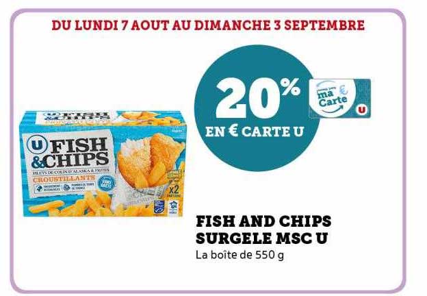 fish and chips surgelé msc u