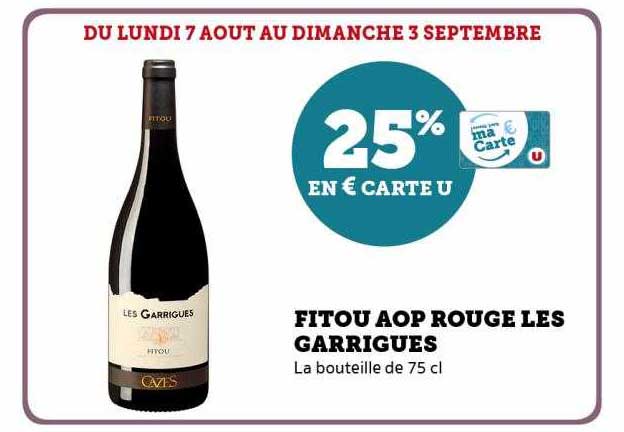 fitou aop rouge les garrigues