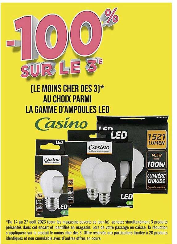 la gamme d'ampoules led casino