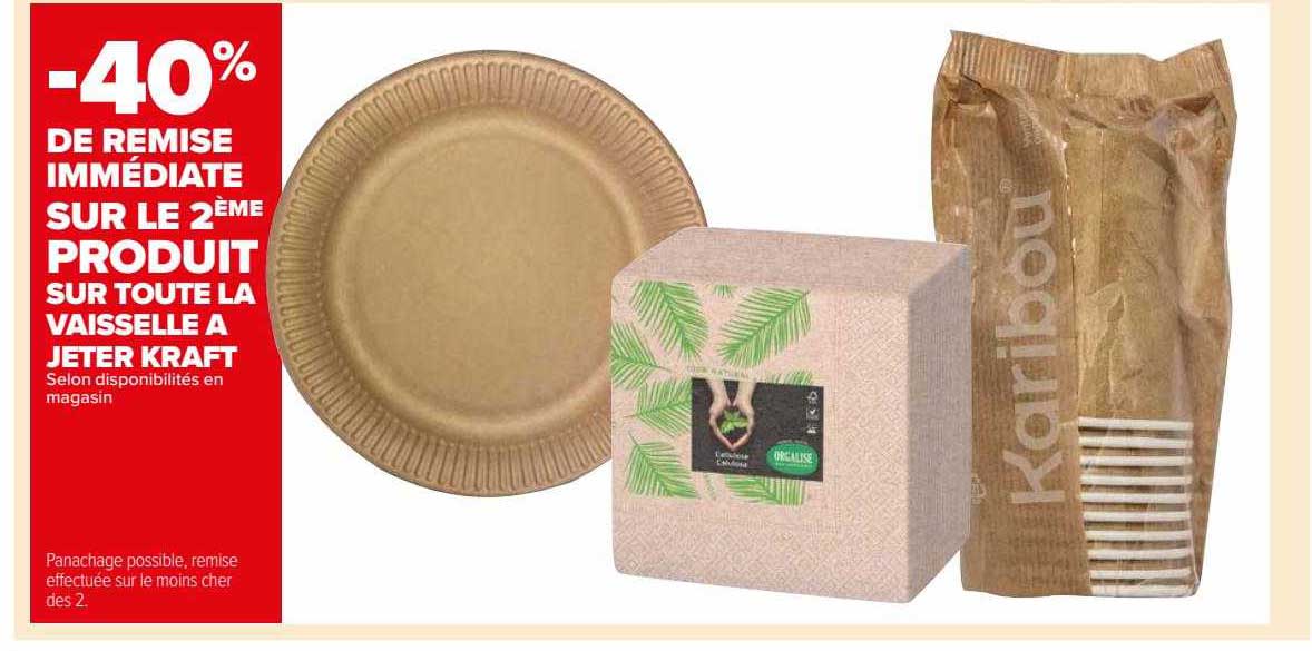 la vaisselle à jeter kraft