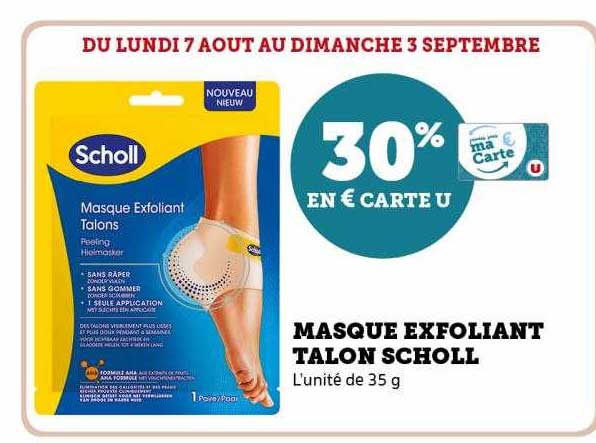 masque exfoliant talon scholl