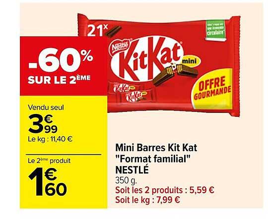 mini barres kit kat "format familial" nestlé