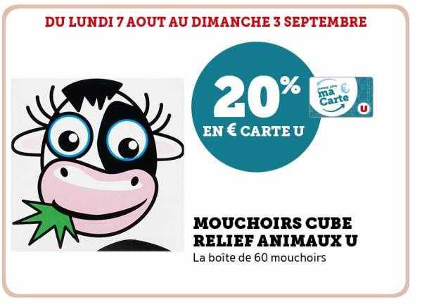 mouchoirs cube relief animaux u