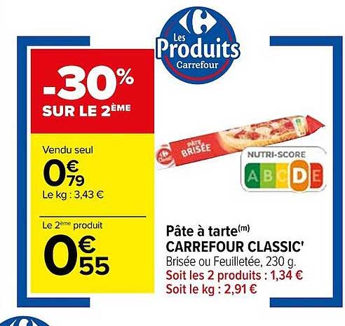 Pâte à Tarte Carrefour Classic'