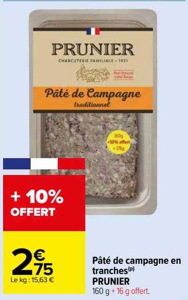 Pâté De Campagne En Tranches Prunier