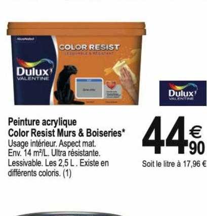 peinture acrylique color resist murs & boiseries dulux valentine