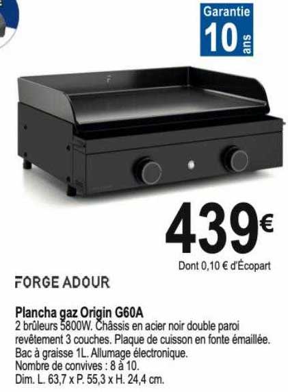 plancha gaz origin g60a forge adour