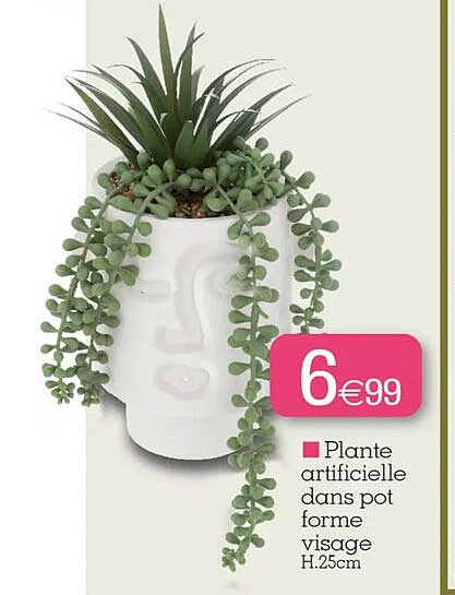 plante artificielle dans pot forme
