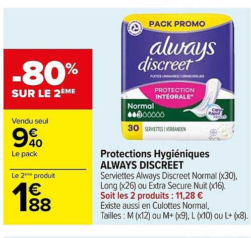 protections hygiéniques always discreet