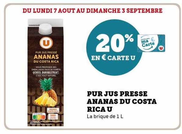 pur jus pressé ananas du costa rica u