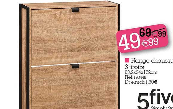 range-chaussures 3 tiroirs