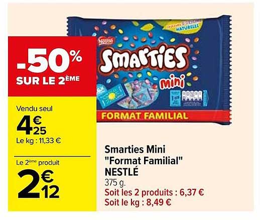 smarties mini "format familial" nestlé