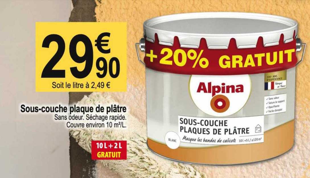 sous-couche plaque de plâtre alpina