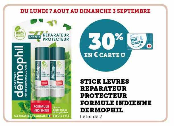 stick lèvres réparateur protecteur formule indienne dermophil