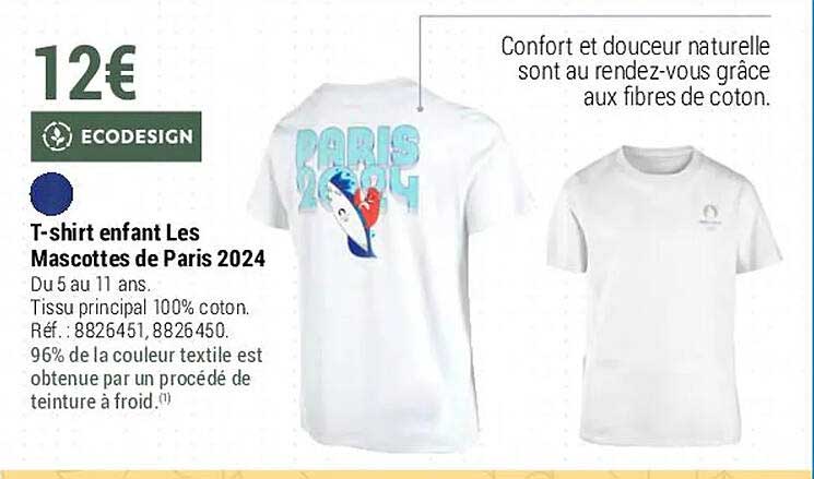 T-shirt Enfant Les Mascottes De Paris 2024