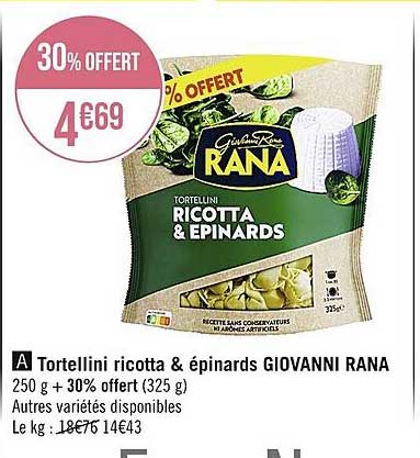 tortellini ricotta & épinards giovanni rana