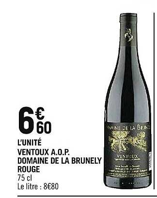 ventoux a.o.p. domaine de la brunely rouge