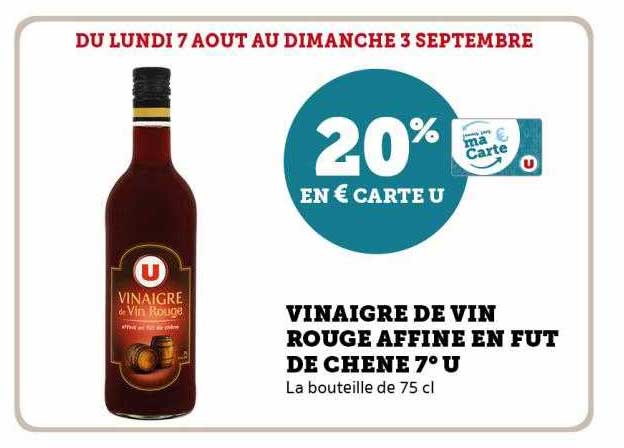 vinaigre de vin rouge affiné en fût de chêne 7° u