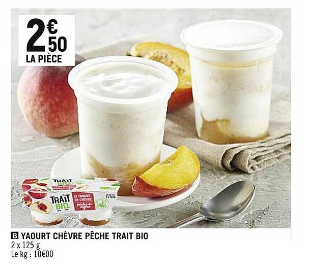 yaourt chèvre pêche trait bio