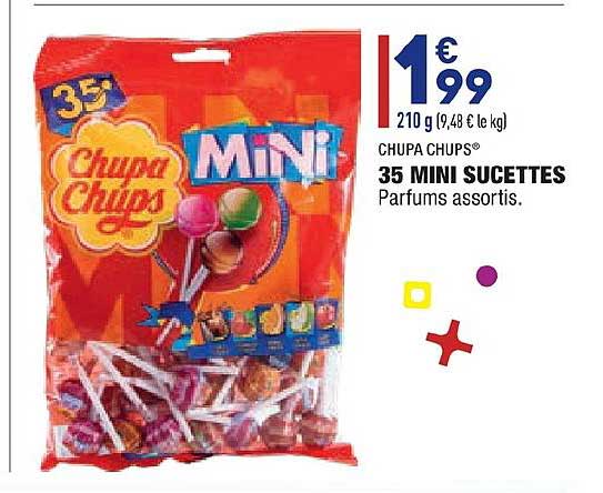 35 mini sucettes chupa chups