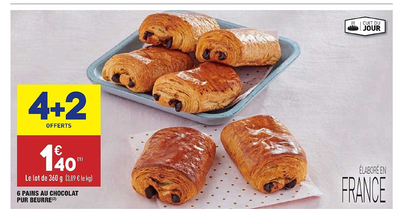 6 Pains Au Chocolat Pur Beurre