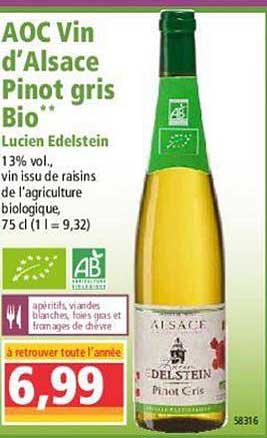aoc vin d'alsace pinot gris bio