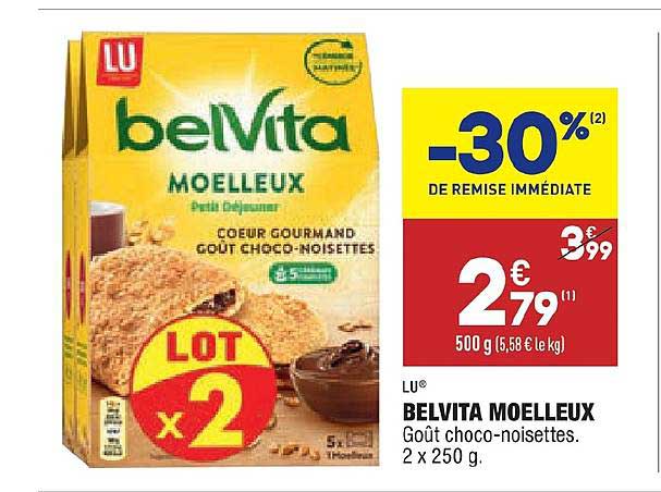 Belvita Moelleux Lu -30% De Remise Immédiate