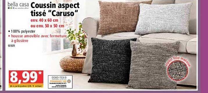 coussin aspect tissé caruso bella casa