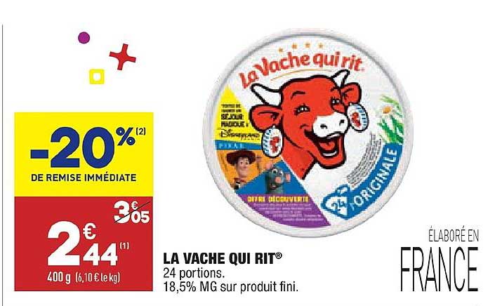 la vache qui rit -20% de remise immédiate