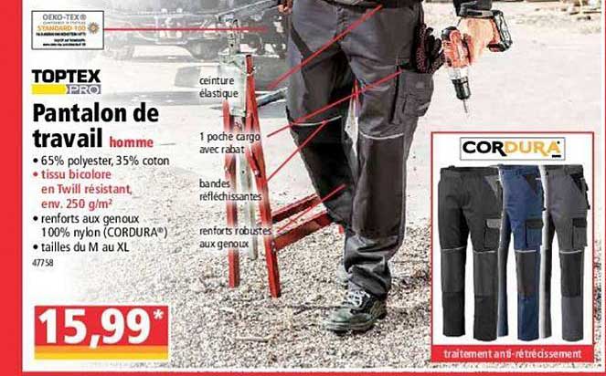 Pantalon De Travail Homme Toptex Pro