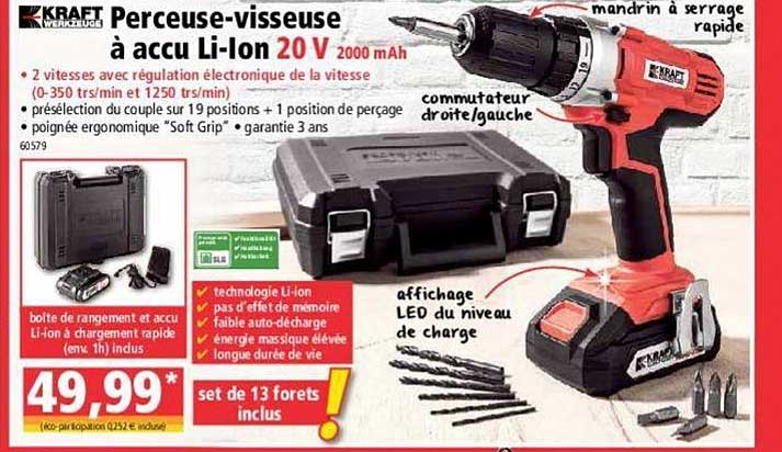 perceuse visseuse à accu li lon kraft werkzeuge