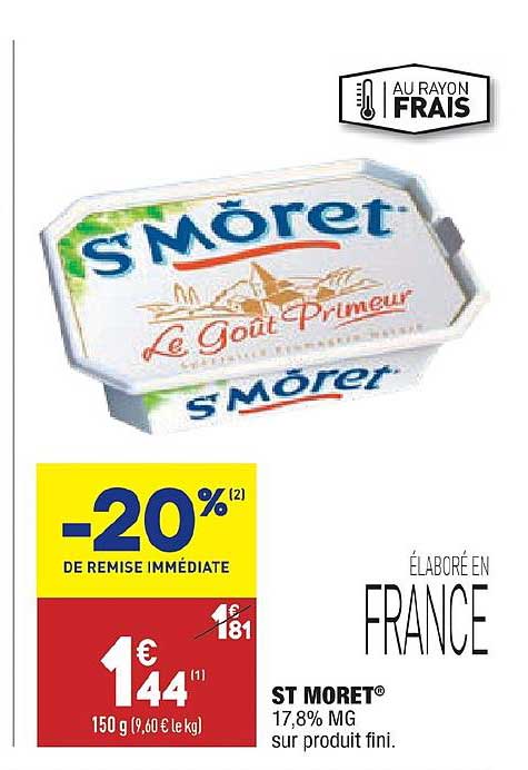 st moret -20% de remise immédiate