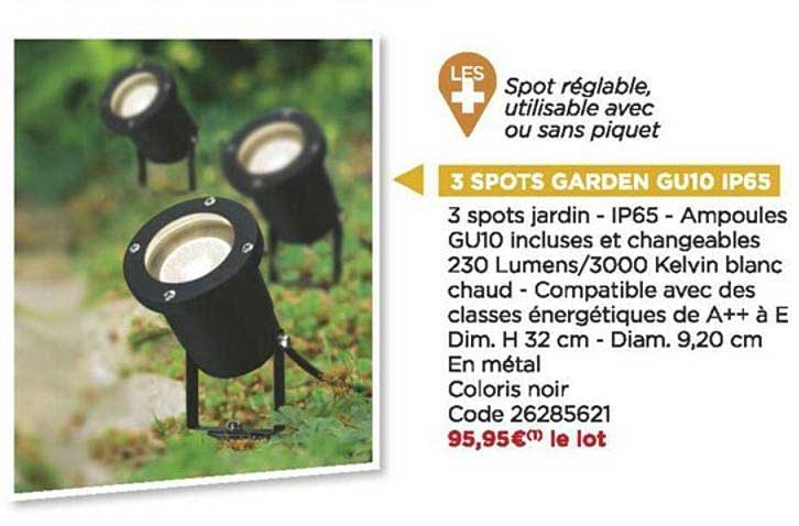 3 spots garden gu10 ip65