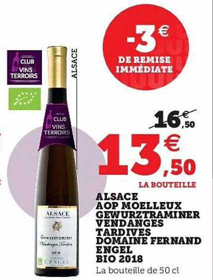 alsace aop moelleux gewurztraminer tardives domaine fernand engel bio 2018