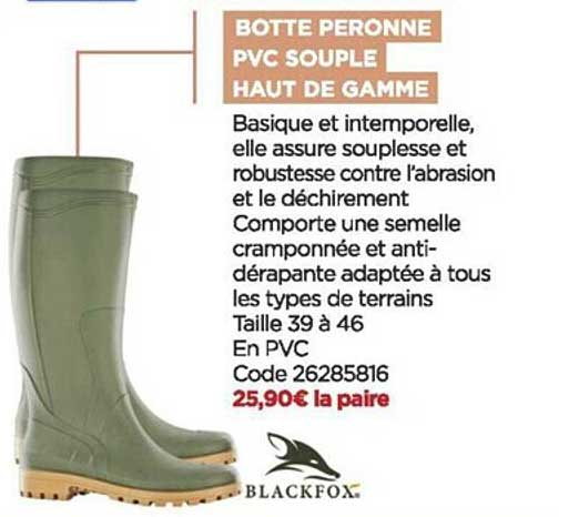 botte peronne pvc souple haut de gamme blackfox