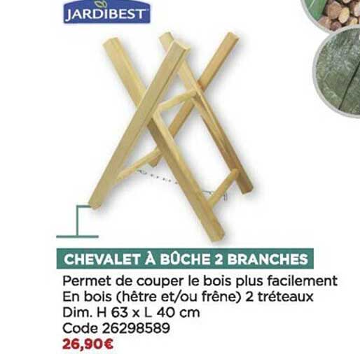 chevalet à bûche 2 branches jardibest