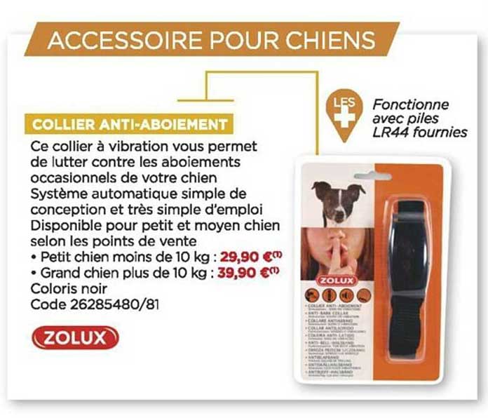 collier anti-aboiement zolux