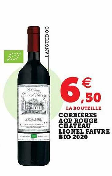 corbières aop rouge château lionel faivre bio 2020