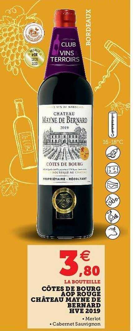 côtes de bourg aop rouge château mayne de bernard hve 2019