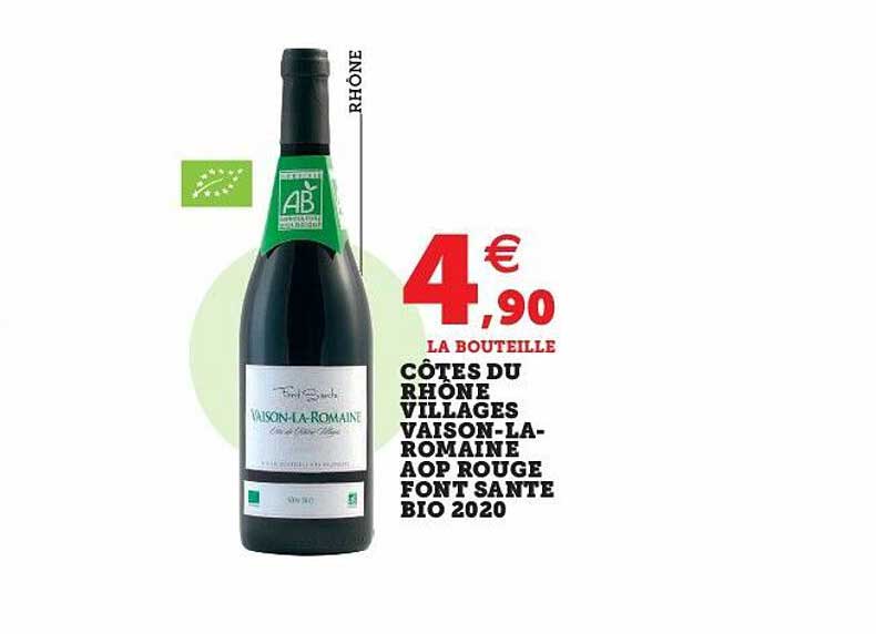 côtes du rhône villages vaison-la-romaine aop rouge font santé bio 2020