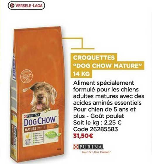 croquettes "dog chow mature" 14 kg purina