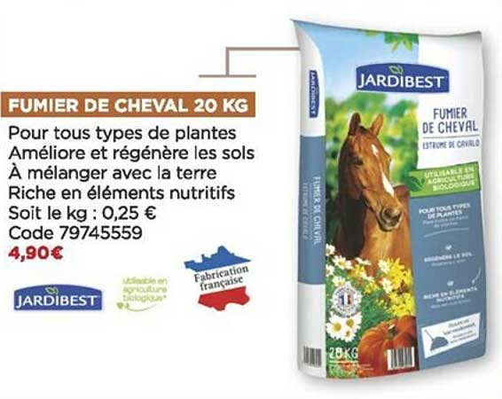 fumier de cheval 20 kg jardibest