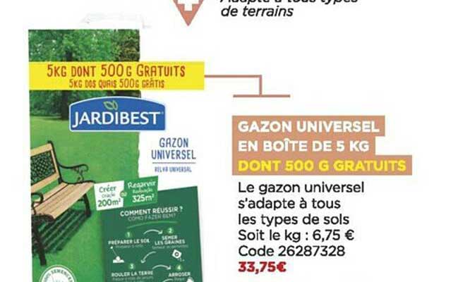 gazon universel en boîte de 5 kg jardibest