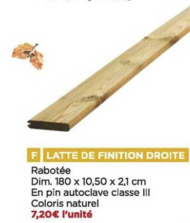 latte de finition droite