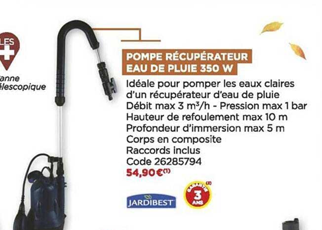 pompe récupérateur eau de pluie 350 w jardibest