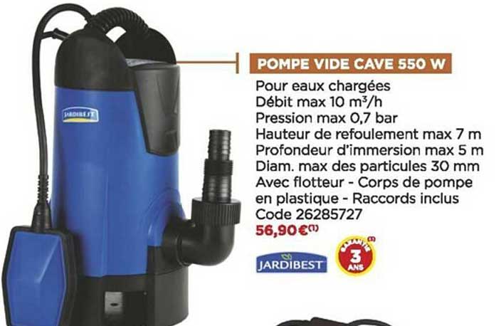 pompe vide cave 550 w jardibest